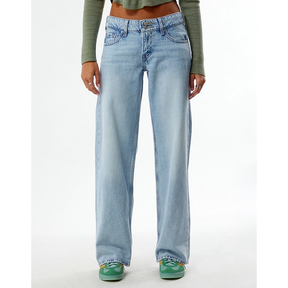 Levis Superlow Wide Leg Jeans Light Wash Y2K Utility Skater Grunge Streetwear 27